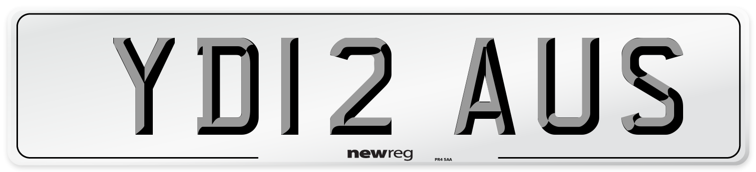 YD12 AUS Number Plate from New Reg